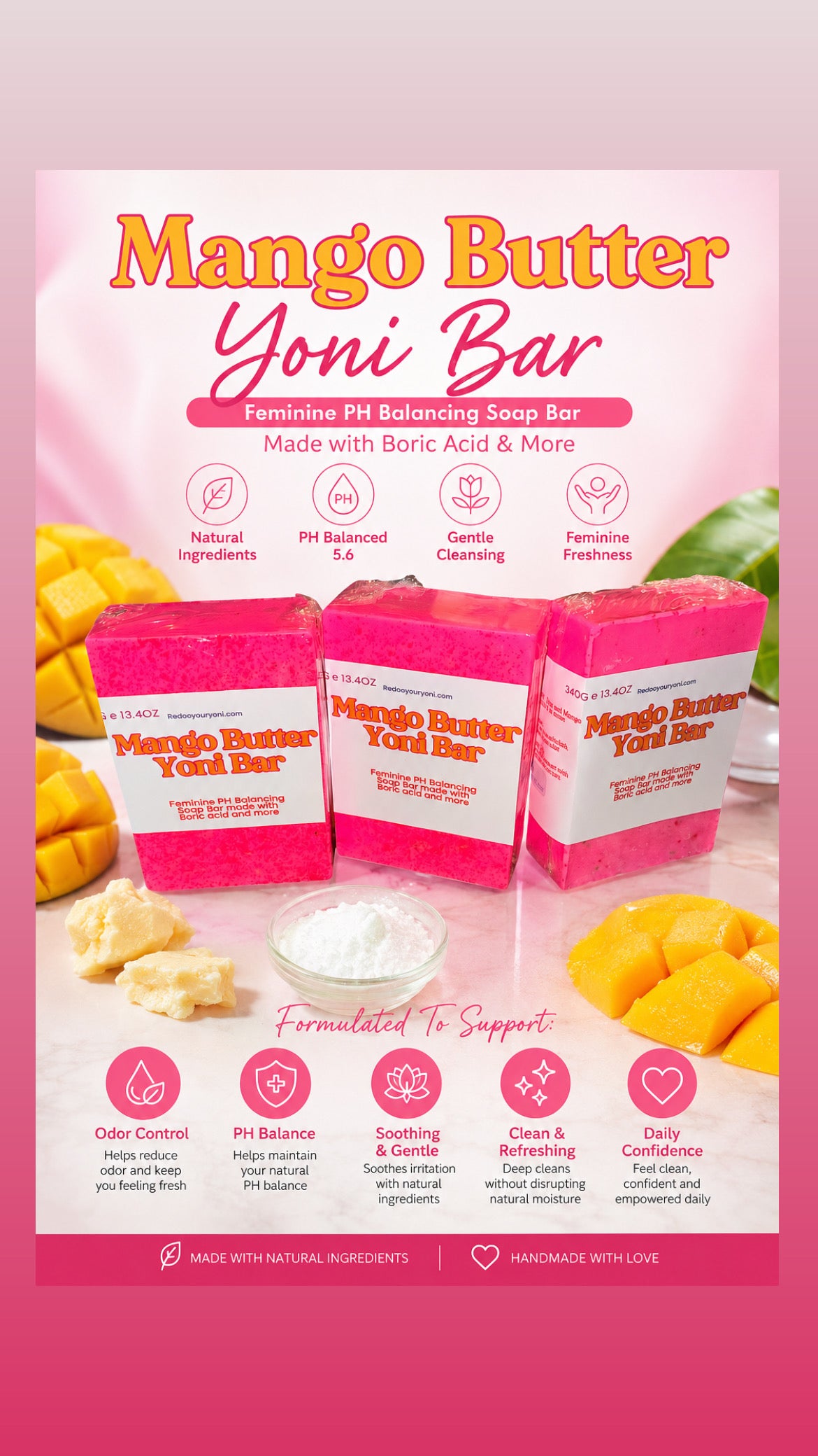 3 Pack Mango Butter Yoni Bars
