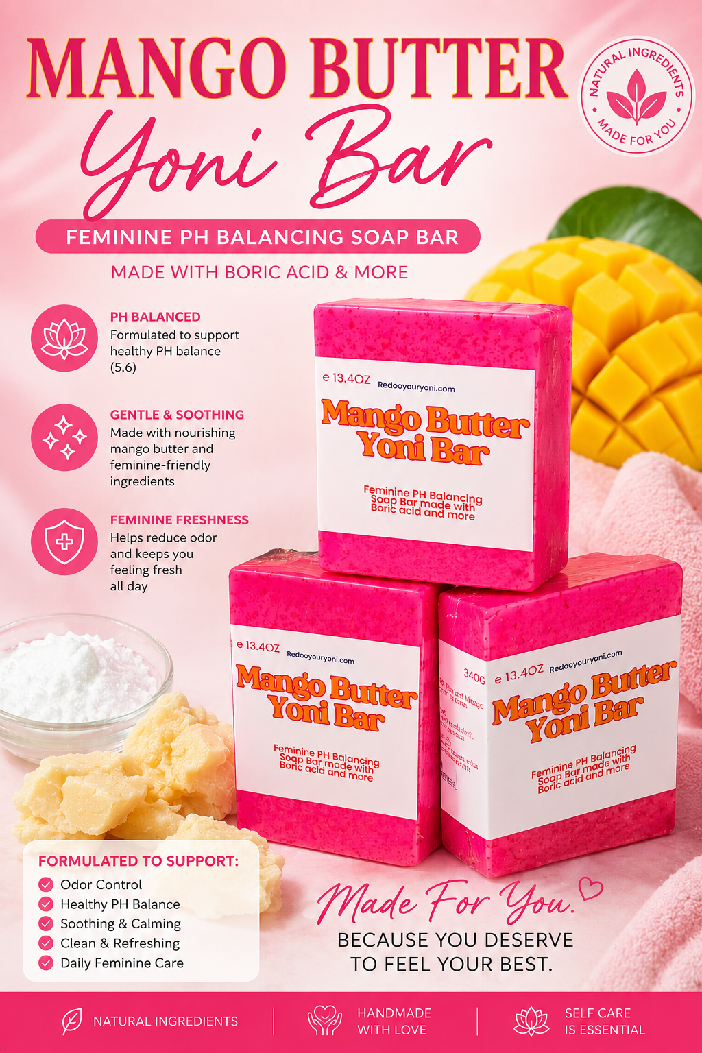 3 Pack Mango Butter Yoni Bars