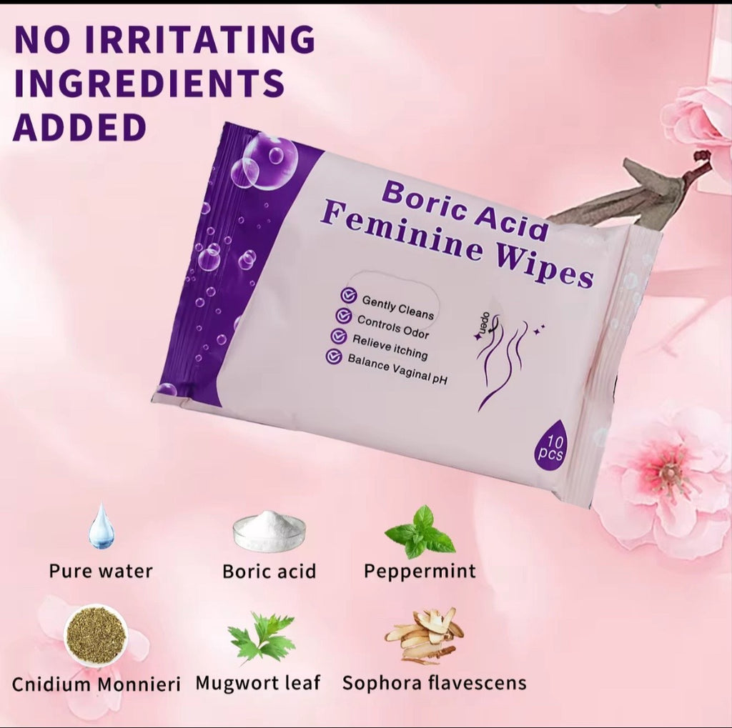 Boric Acid Feminine Wipes