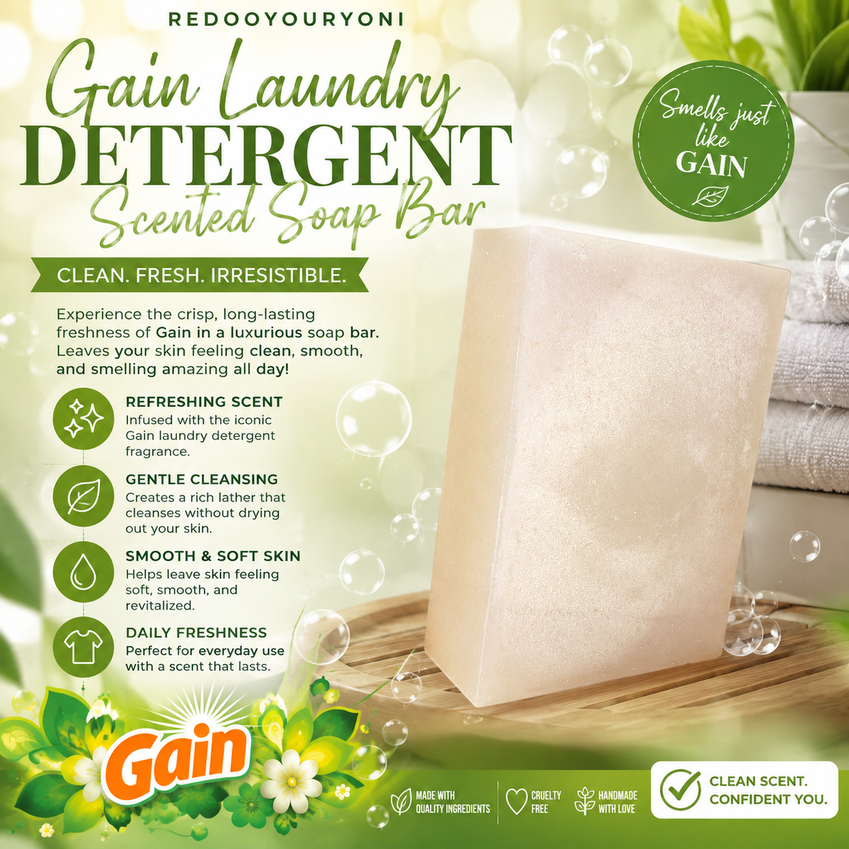 Gain Fabric Softner Scented Body Bar